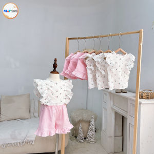 Bộ bé gái mặc mùa hè Bộ cánh tiên gồm quần và áo MT5053