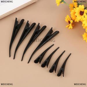 [COD] WEICHENG 4Pcs 12.5cm Long Metal Hair Clips Hollow Flower Duckbill Hair Clamps Hair Accessories Duck Teeth Bows Hairgrips Hairdressing Salon Tip Clip Black Clip