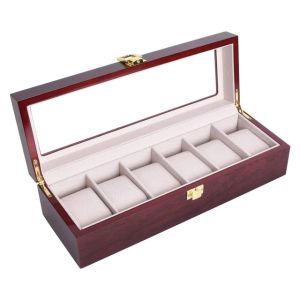 New 6 or 12 Slots Wooden Watch Box Watch Display Case Holder Storage Organizer