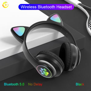 Cat Ear Luminous Bluetooth Wireless Headset Gaming Wireless Earphones With Microphone Bass Stereo Noise Canceling