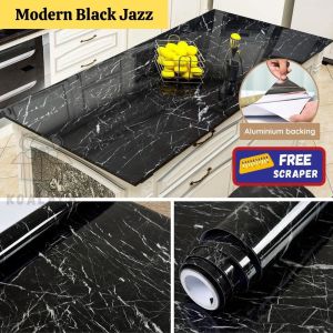 Kitchen Wallpaper Anti Oil Sticker 【5M】Self Adhesive Kitchen Oil Proof Marble Sticker Bathroom Waterproof Wallpaper Kitc