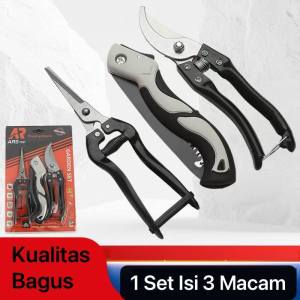 KBN-016 Garden Set Tool Pruning Shears Alat Berkebun 1 Set isi 3pcs Gunting Ranting dan Gergaji Lipat