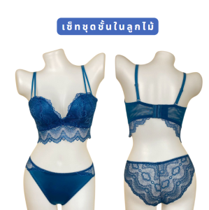ชุดชั้นในลูกไม้เซ็กซี่สำหรับสาวอ้วนไซส์ใหญ่ เซ็ทเสื้อในกางเกงในทรงเข้ารูป ด้านข้าง ปรับระดับหน้าอกได้ เซ็ตชุดชั้นใน Pure Desire Series