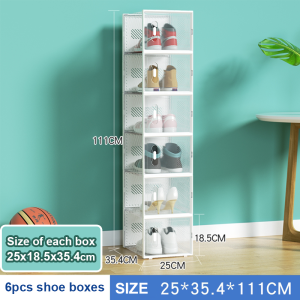 Goody Transparent 32pcs Foldable Shoe Box Sotrage Hard Case Stackable Shoe Rack Organizer Shoe Storage Cabinet Shoe Organisers