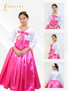 United Nation Korean Hanbok Inspired for Girls & Kids - Elegant Pink & White Traditional Fashion Dress