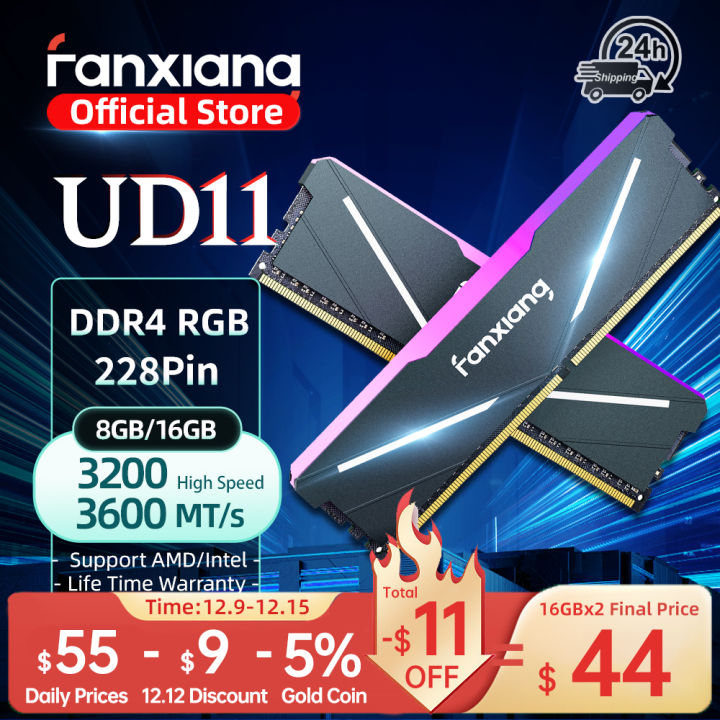 Fanxiang UD11 RGB Ram DDR4 16GB 32GB 3200-3600MT/s Non-ECC Desktop