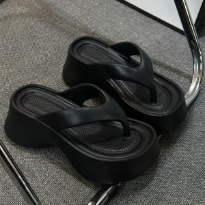 Thick-Soled Chunky Heel Slippers For Women Suitable For Summer Outdoor Wear 2025 New Summer Flip-Flops