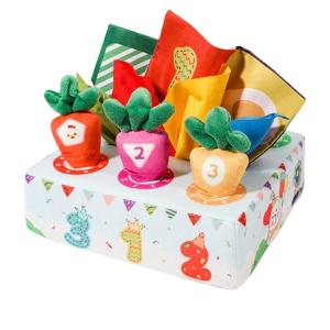 Bé hộp đựng khăn giấy đồ chơi cho động cơ tốt kỹ năng Đồ chơi kéo Bộ Hoạt động với crinkly kết cấu Crinkle vải mô