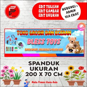 Spanduk Toko Boneka / Banner Toko Assesoris / Spanduk Toko Boneka dam Accesories / Spanduk Ukuran 200x70 cm Bisa COD