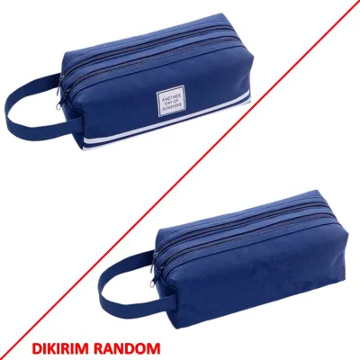 Kotak Pensil Dan Stationery Dual Zipper Dompet Pensil 2 Pouch Tempat Alat Tulis Perlengkapan Sekolah Dua Sisi Resleting