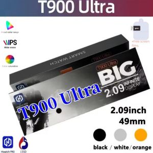 T900 Ultra Smart Watch IWO Watch Ultra 2.09 Inch HD Screen Men Women Smart Watch Ip68 Waterpoof Sport Watches Bluetooth Call Titanium Free Screen Films