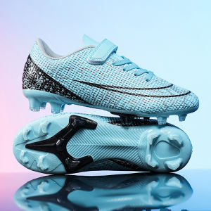 Felix【Bangkok IN STOCK】 ใหม่ยาวเล็บ Velcro สะดวกสบายระบายอากาศทนต่อการสึกหรอช็อกเด็กรองเท้าฟุตบอล 28-38 หลา รองเท้าฟุตซอลสำหรับเด็กและเยาวชน FG soccer shoes รองเท้าฟุตบอลกีฬากลางแจ้งสําหรับเด็ก