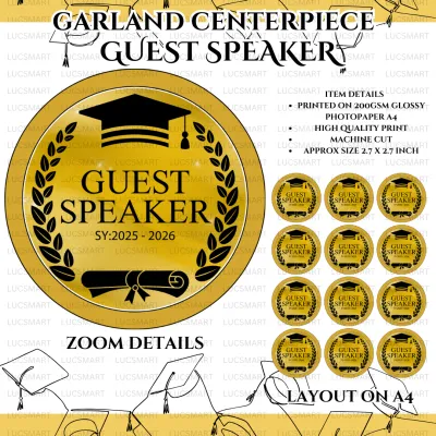LUCSMART prinstNcrafts 2026 GUEST SPEAKER Graduation Garland Centerpiece or Ribbon Centerpiece