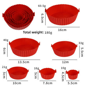 Free gift 24Pcs Reusable Silicone Air Fryer Liners Air Fryer Silicone Pot Silicone Baking Mat Air Fryers Basket