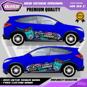 HR 04 - STIKER DECAL MOBIL HRV BRIO KIJANG BRV CRV MOBILIO ERTIGA PAJERO MOBILIO GRATIS CUSTOM NAMA