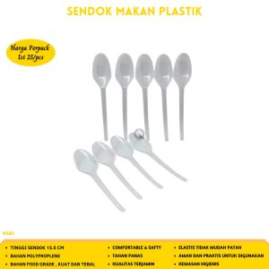 Sendok Makan Sendok Plastik Warna Buram-(WSB2-ISI 25 PCS)