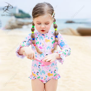 Áo chống nắng UPF50+ tay dài cho bé gái đồ bơi một mảnh nhanh khô dễ thương