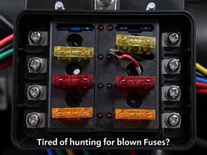 8-Way Water Proof Fuse Block with LED Indicator Screw Nut Terminal for Car Boat Marine