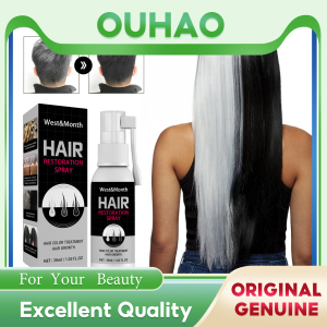 West Month Hair Restoration Spray Treatment Serum Help Hair White To Black Restoration Black Hair Anti Hair Loss Repair Hair Loss Product（30ml）