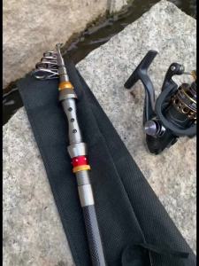 Spinning Fishing Rod and Reel Combo 1.8-3.6m Carbon Fiber Sea Pole and 5.2:1 Gear Ratio Metal Spool with Line Kits for Bass Carp