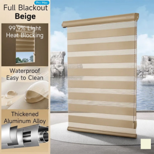 NEW Roller Blinds Window Shades Curtain Double Layer Sheer Privacy Light Control Sun Protection Filter Home Office Bedroom Kitchen Living Room Easy Install Durable Polyester Fabric Smooth Cord Universal Mount Gray Beige 100x100cm Premium Quality Styling