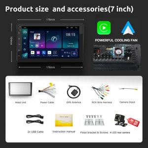 (8GB RAM+128GB ROM) ETTRO Android Car Stereo 2DIN - Quad Core Touchscreen MP5 Player with AHD Reverse Camera