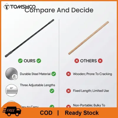 TOMSHOO Exercise Stick for Mobility Adjustable Stretching Stick with Non Slip Ends Exercise Dowel for Pilates Balance Pole Stretch Bar