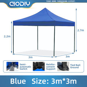 AIODIY Tent HEAVY DUTY Tent Folding Roof Canop 3x3M/2x2M Foldable Retractable Tent water proof coating Adjustable Height With Steel Stand Outdoor Tent Canopy Outdoor Garden Tent Advertising Tent CanopyRoofing With Frame Gazebo Outdoor Tent with Frame