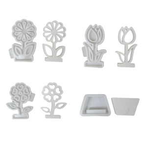 Silicone Mold Set for DIY Spring Flower and Flower Pot Crafts and Decorations Casting Mold Making Project Mould