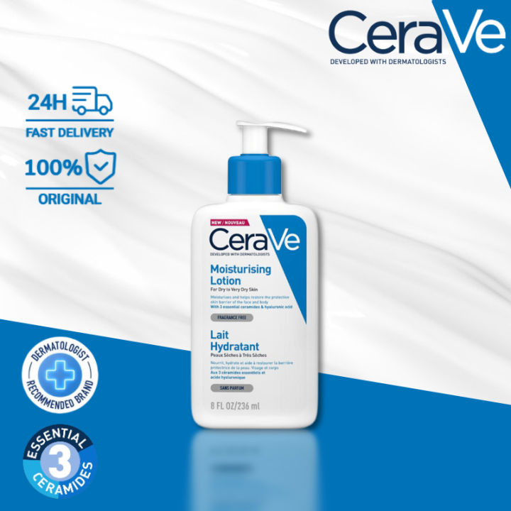 CeraVe Moisturizing Lotion 236ml For Face and Body For Normal to Dry ...
