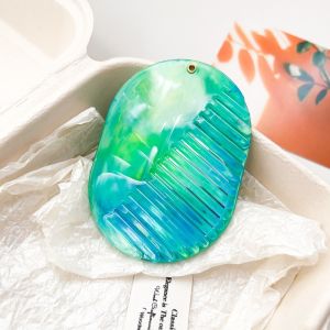 COOLSOOL Marble Print Hair Comb Acrylic Detangling Makeup Mirror Portable Foldable Mirror Comb 2 in 1 Hair Accessories