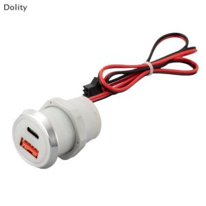 🎁【Special price】Dolity 1ชิ้น9V 2A 5V 3A USB Type-C MINI ที่ชาร์จในรถแบบเร็วเดสก์ท็อปที่ชาร์จแบบซ่อนที่ชาร์จ USB แบบฝังพลังงานอัตโนมัติ