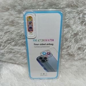 Softcase Casing Samsung A7 2018 A750 Selikon Bening Transparan Pelindung Belakang HP + Camera