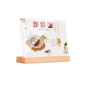 Acrylic Table Card Menu Standing a4 Display Log Solid Wooden Tabletop Counter Sign Restaurant Recipe Unit Price List Design Making Acrylic Clear Sign Label Display Holder Price Card Tag Stand Rack  Acrylic Sign Card Holder Display Stand Menu Paper Stand