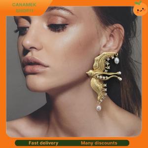 ❣️❣️❣️ New Elegant Metal Artificial Pearl Bird Dangle Earrings For Women Fashion Statement Jewelry Accessory