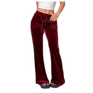 Womens Drawstring Waist Flared Pants Vintage Flared Pants