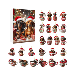 Lễ hội Dachshund Hình dạng mặt dây chuyền Acrylic Bộ đồ trang trí tùy chỉnh trang trí Giáng sinh bất ngờ Bộ sưu tập