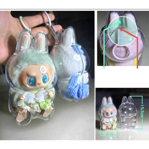 Labubu Protective Cover Protection Case Anti dust Bag 拉布布搪胶保护袋 防尘防脏 拉布布挂袋 Transparent Pink Black Bag