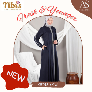 BAJU CANTIK REMAJA GAMIS DAILY OUTFIT NIBRAS NGO 02 NAVY DRESS CASUAL FRESH & YOUNGER