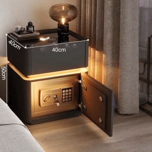 ⚡COD⚡ Solid Wood Smart Bedside Cabinet Safe Multifunctional Small Storage Cabinet For Home Bedroom