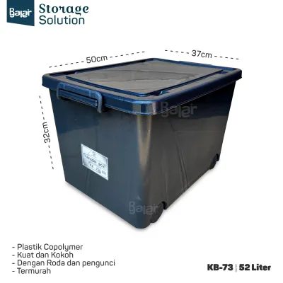 Box container Plastik Cb 52 Liter kotak penyimpanan Ezy Akako serbaguna kb 73 L