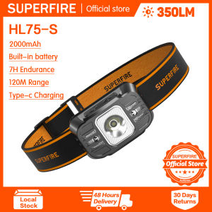 SUPERFIRE HL75-S Super Bright Headlamp Rechargeable Long Lasting Night Fishing Light White Light Red Light Headlight LED Dual Light Source Sensing Head lamp Portable
