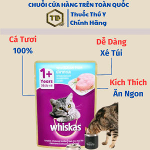 Gói Pate Mèo Trưởng Thành Bổ Sung Dưỡng Chất Whiskas 80g - Pate Cho Mèo Cung Cấp Vitamin Tổng Hợp Cho Thú Cưng
