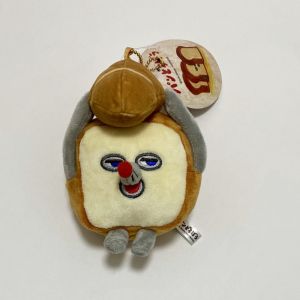 LUCKFRE Tiếng Nhật Móc khóa kẻ trộm bánh mì sách tranh Lông nhung Bánh mì Pháp Túi tai nghe kẻ ăn bánh mì Treo Mềm mại Túi dây rút  dây túi