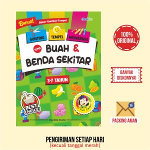 Buku Aktivitas Gunting Tempel Mewarnai Tema Buah & Benda Sekitar
