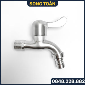 Vòi Hồ Inox Vòi Xả Nước Chất Lượng Cao Tay Gạt 90 Độ Khóa Chặn Hai Chiều Có Đầu Lắp Khớp Nối Nhanh - Sus 304
