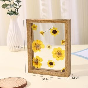 3D Hollow Wooden Photo Frame 6/7/8 Inch Bingkai Foto Kayu DIY untuk Hiasan & Specimen Tanaman Foto Exquisite Decor