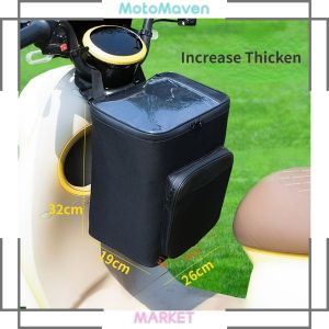 【Lowest Prices Online】 MotoMaven Electric Bike Hanging Bag Motorcycle Basket Helmet Bag Enlarged Front Basket Bag Large- Waterproof Touchscreen Zipper Storage Bag