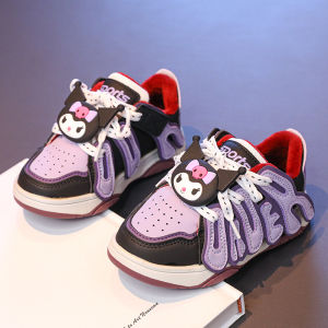 Christmas Gift Halloween Anime Kuromi Girls Sneakers Kawaii Sanrio Cartoon Casual Shoes Childrens New Fashion Soft Sole Shoes Suits for Casual Outdoors