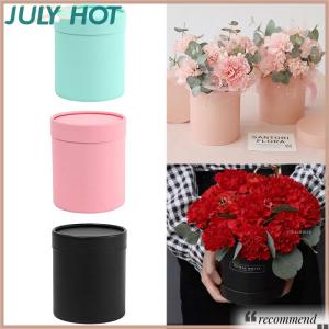 [JULYHOT] กล่องของขวัญกระดาษแข็งทรงกลมขนาด12ซม. กล่องดอกไม้สำหรับงานเลี้ยงแต่งงานตกแต่งดอกไม้กุหลาบ